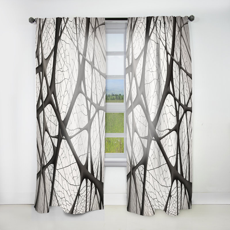 Minimaliste noir et blanc - rideau moderne - velours obscurcissant - 1 panneau, L 52 po x L 95 po