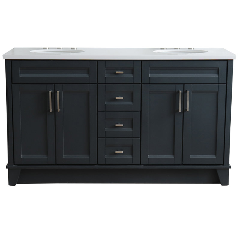 Fraiture 61'' Double Bathroom Vanity with Quartz Top