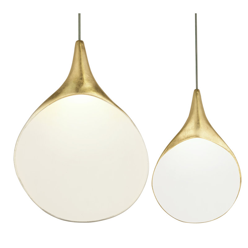 Luminaire suspendu 1 lumière Nove Ceramica, H 12,5 po x l 8 po x P 1,75 po, Doré