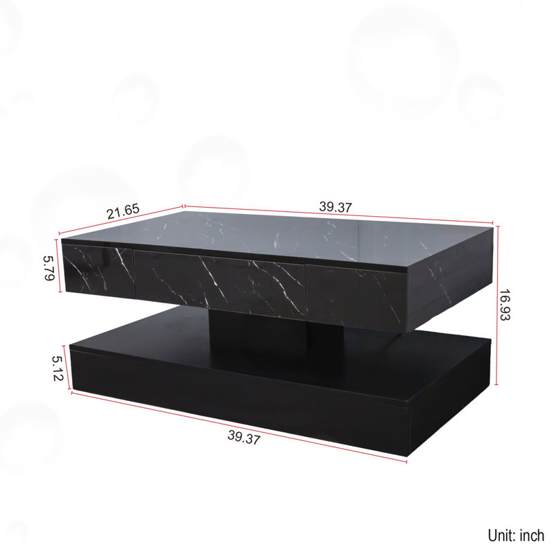 Modern LED Coffee Table, Black