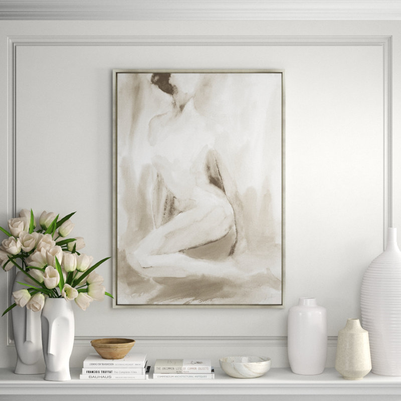 Delicate Moment Of Her III Print by Janice Sadler, 43.5" H x 31.5" W x 1.5" D, Image Gel Brush