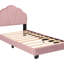 Lit plateforme tapissier simple pour enfants, base de lit en bois avec sommier à lattes, pas de sommier nécessaire, jolie base de lit avec tête de lit à motif de coquillages pour filles, garçons et adolescents