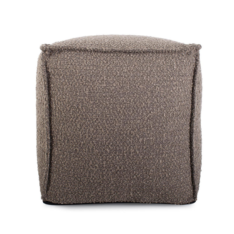 Upholstered Pouf, Brown