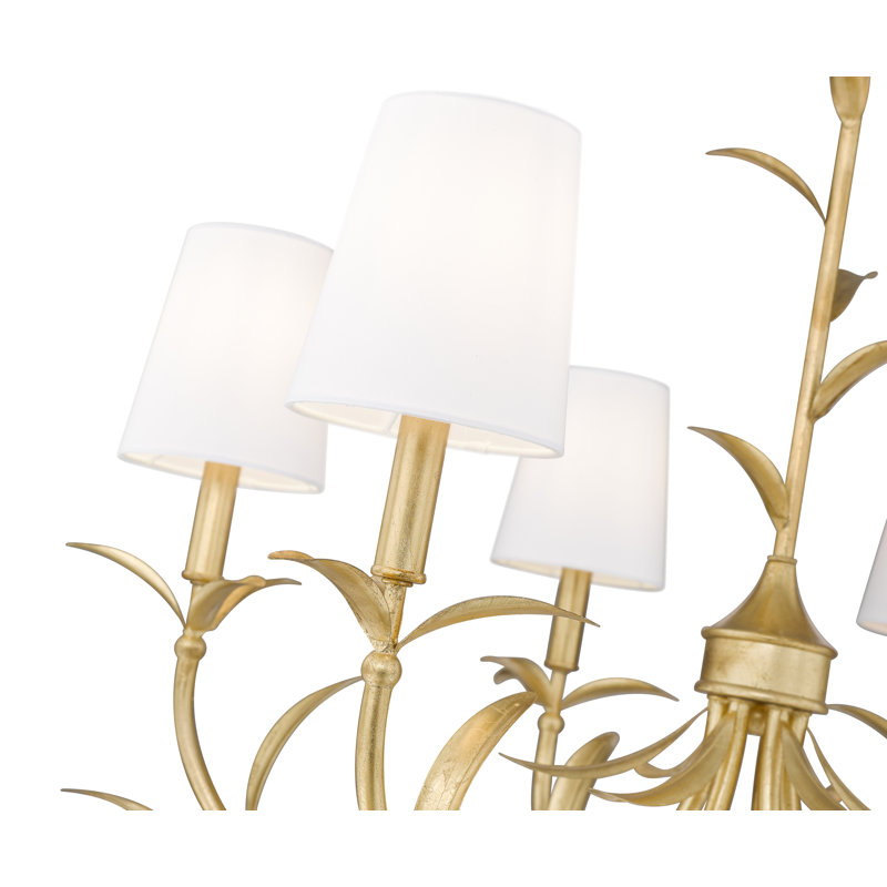 Lustre 6 lumières feuille d'or Parra, Feuille d’or