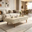 Table basse avec plateau en faux marbre plaqué