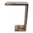 Petrified Wood Side Table With C-Shape Base For Living Room - Stylish Narrow End Table For Reading Nook Or Covered Patio - 24", Gold