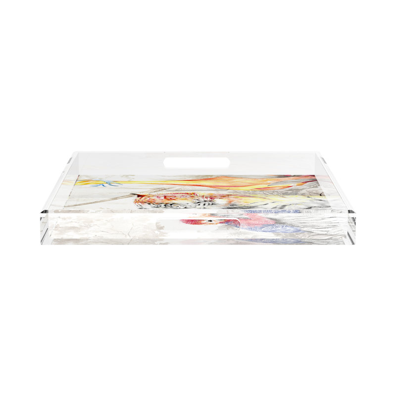 Arcadia Tiger Acrylic Square Decorative Tray, 18"W x 18"D x 2"H