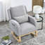 Fauteuil à bascule gris en tissu pour un salon confortable et rembourrage en mousse