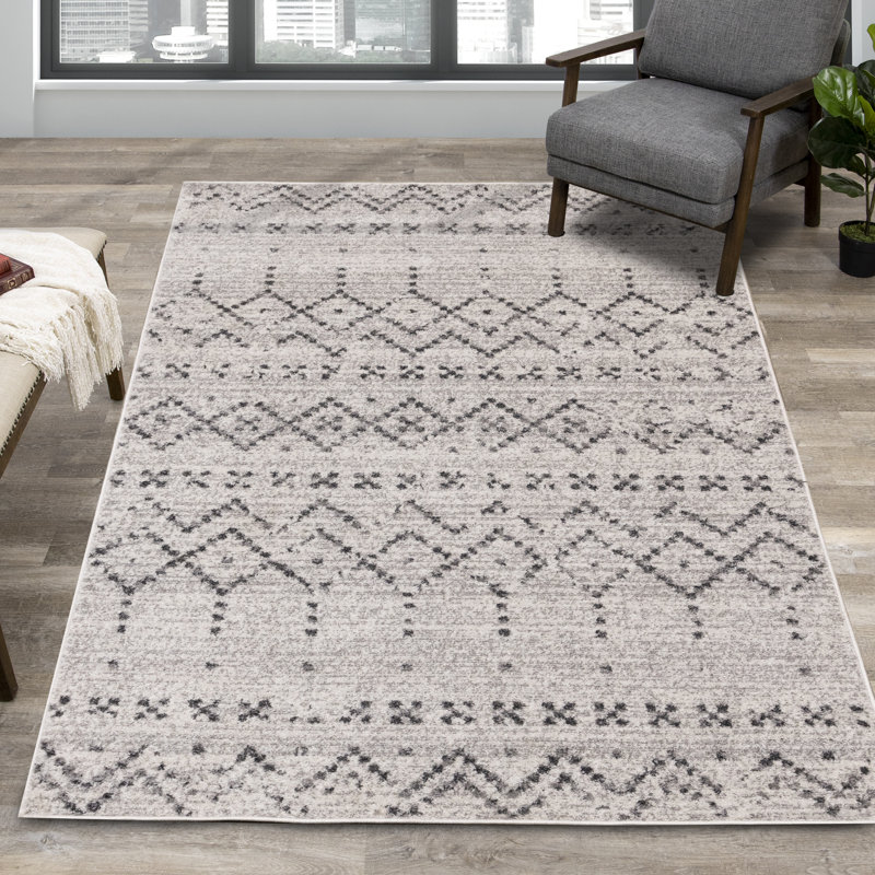 Tapis d'intérieur gris Yosiyah
