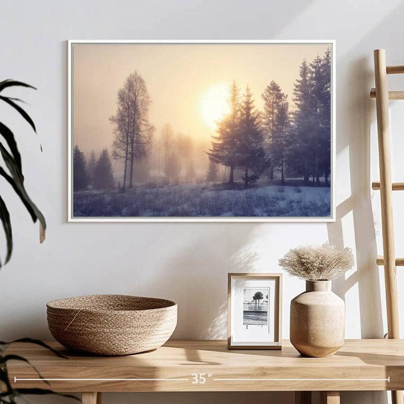 Aube d'hiver, Cadre flottant blanc, 25 po x 17 po