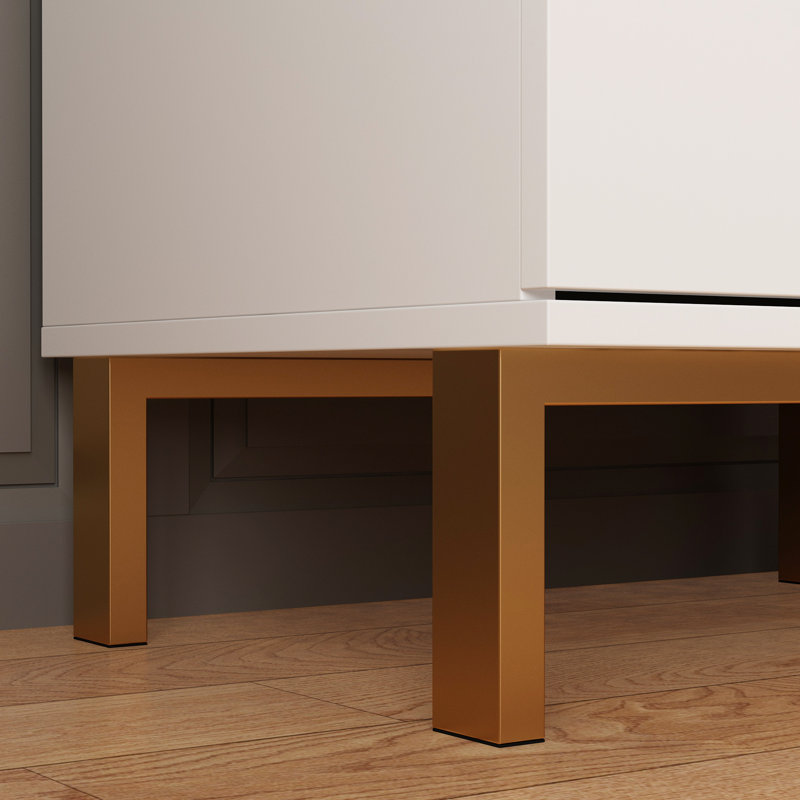 Table de chevet à 2 tiroirs, Blanc