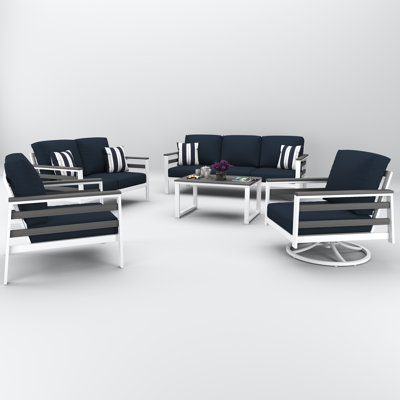 Townsend 7 Person Seating Group With Sunbrella Cushions by Birch Lane