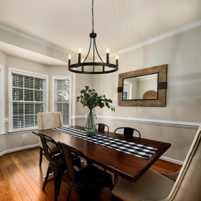 6 - Light Dimmable Wagon Wheel Chandelier