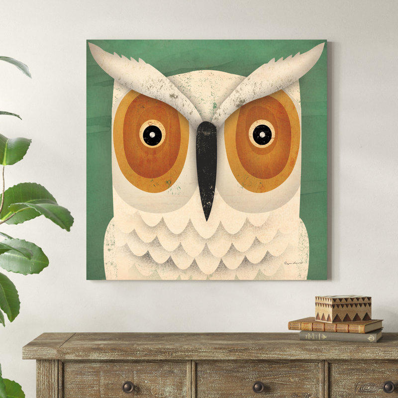 Hibou blanc, H 36 po x l 36 po