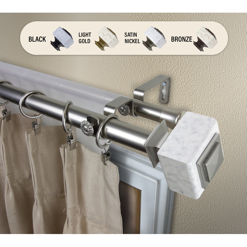 Tringle à rideaux simple Estelle, Nickel satiné, H 2,5 po x l 240 po x P 3,63 po