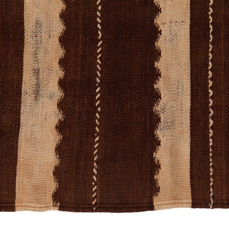 Brown Wool Kilim Rug - 4'11" x 9'08"