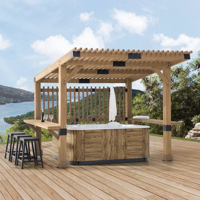 Arefa 3.09m X 2.74m Wood Pergola