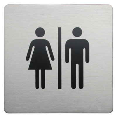 Sula Square Male and Female Sign in Brushed