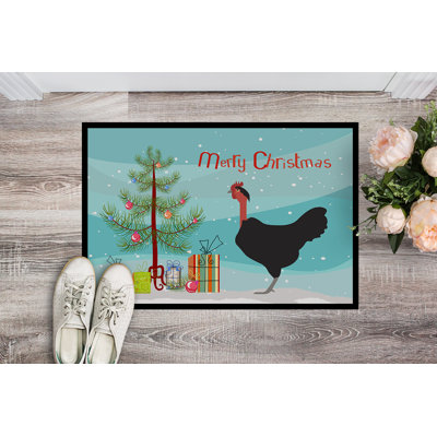 Tapis de noël pour l’extérieur antidérapant à poule
