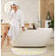 Tapis de bain beige et moelleux pour salle de bain