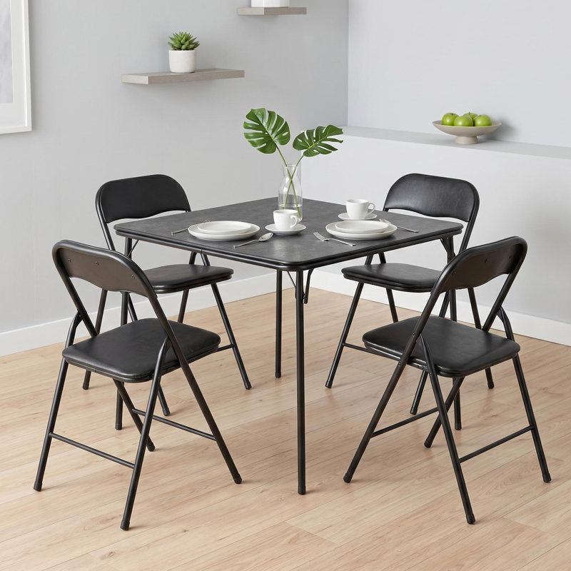 5-Piece Folding Dining Table Set with 4 Chairs for Small Spaces, 5 Pieces: Table, 4 Chairs