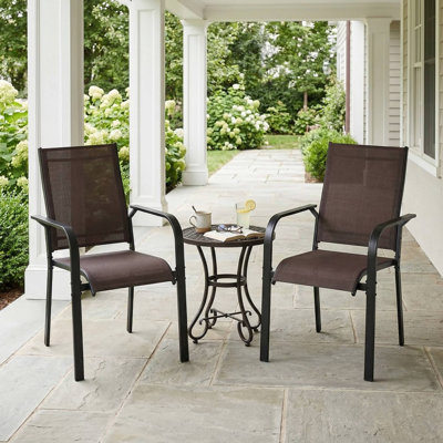 Ensemble de 2 fauteuils de patio extérieurs empilables et robustes pour la terrasse