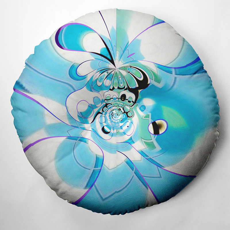 122_Oreiller de sol touffeté style bohémien et éclectique Ice Hop, 30 po x 30 po