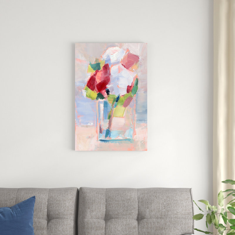 Fleurs abstraites dans un vase II, H 30 po x l 20 po x P 1,25 po