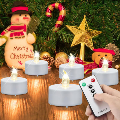 LED Tea Lights Remote Control Flameless Timer Function Candles, Battery Operated Electric Flashing Tea Lights Candle that Lasts Over 400 Hours, Seasonal Wedding and Holiday Celebration 50 Pack