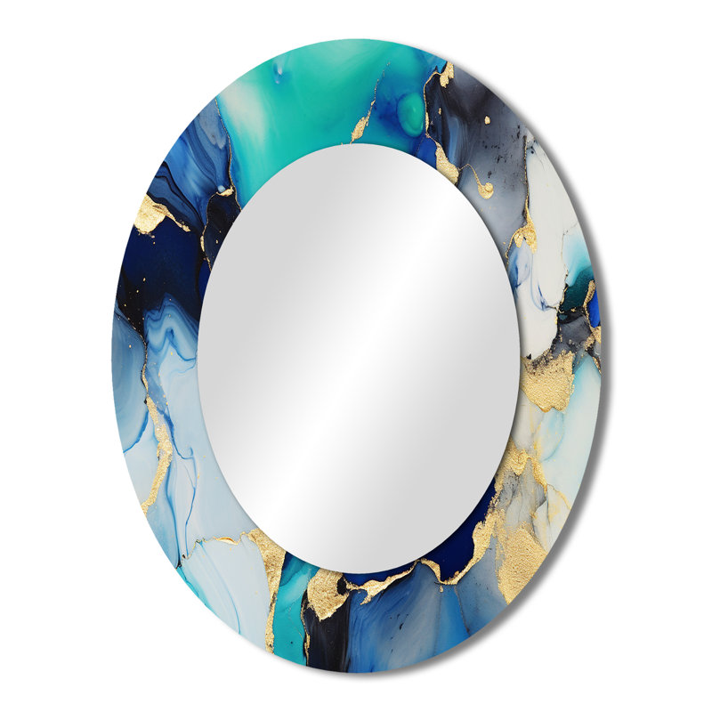 Lomanto - Miroir abstrait en métal, 43 po x 33 po