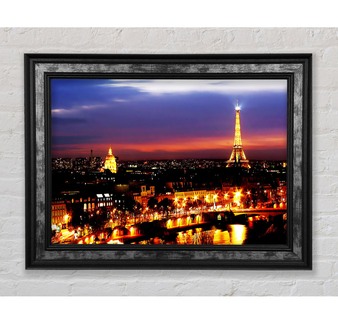 Paris City At Night - Einzelner Bilderrahmen Kunstdrucke