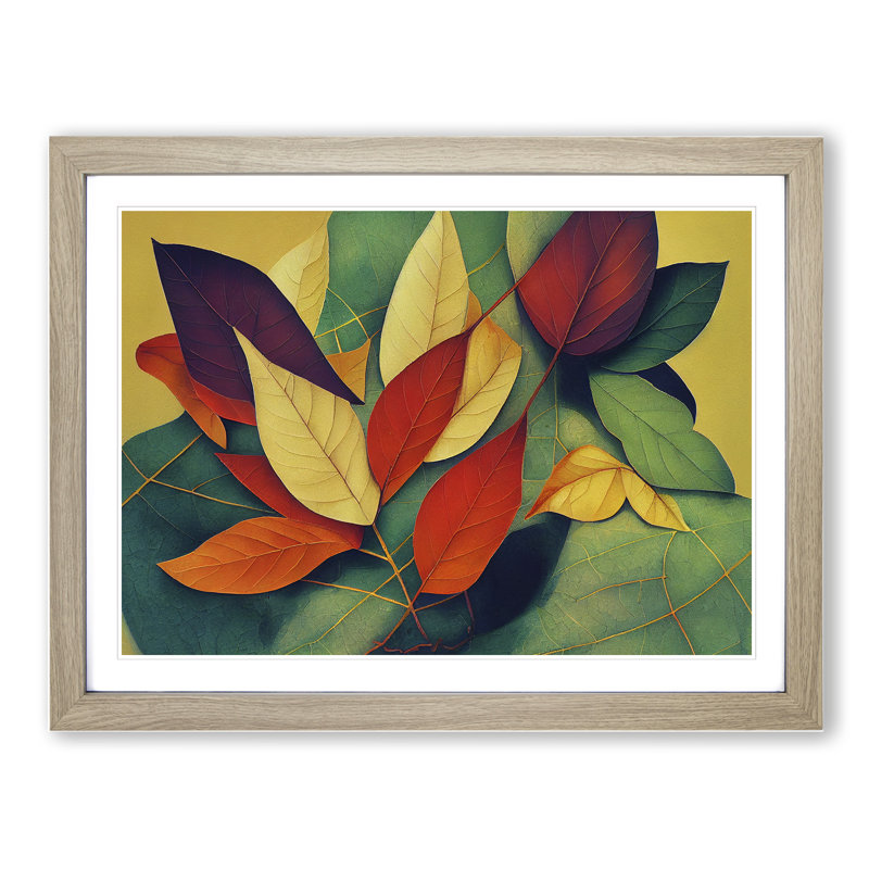 Gentle Leaf - Picture Frame Print, Oak Framed, 46cm H x 64cm W x 2cm D
