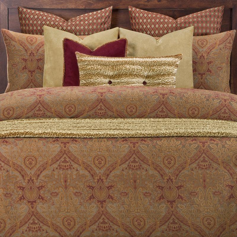 Cambridge Polyester Damask Duvet Cover Set, Queen