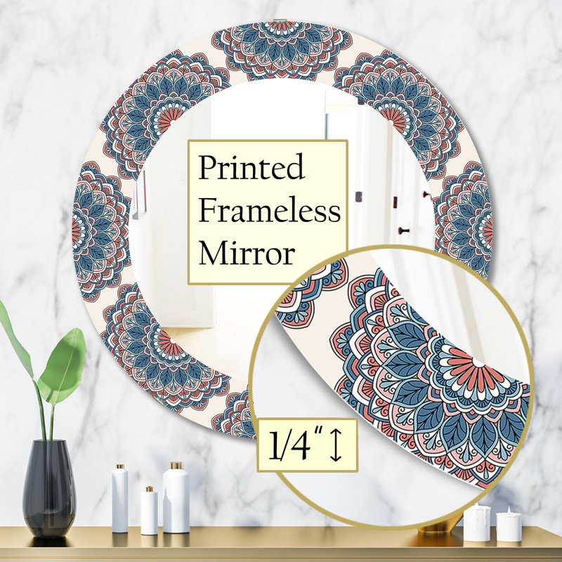 Miroir mural oriental oriental, H 31,5 po x l po
