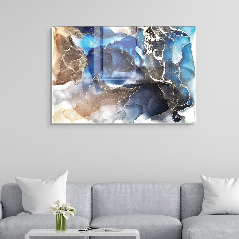 Superbe peinture murale en verre trempé 27,6 po x 39,4 po | 100% verre trempé, épaisseur: 0,16 pouce | Décoration élégante pour le salon ou le bureau, durable et facile à nettoyer, idée de cadeau parfaite