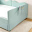 Lit de jour double, lit de jour rembourré en vichy équipé d'une base de lit gigogne escamotable et d'une pochette de rangement latérale, canapé-lit multifonctionnel en bois massif pour chambre d'enfant et chambre d'amis - Cyan-133268243-133268246