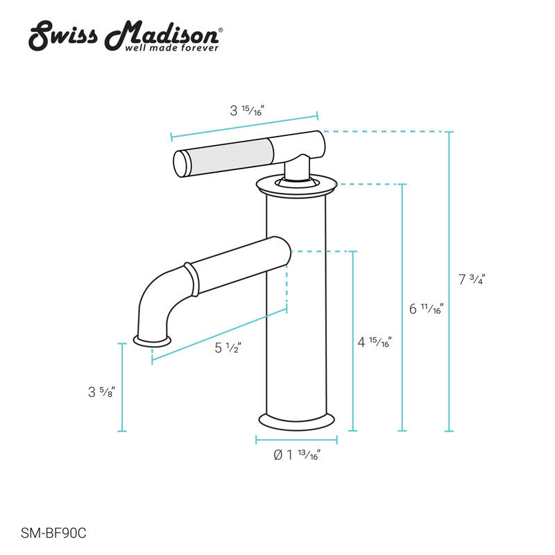 Avallon Single Hole Bathroom Faucet, Chrome