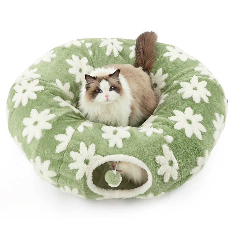 Lit tunnel pour chat Lesure, Vert, Standard (L 33,5 po x l 33,5 po)