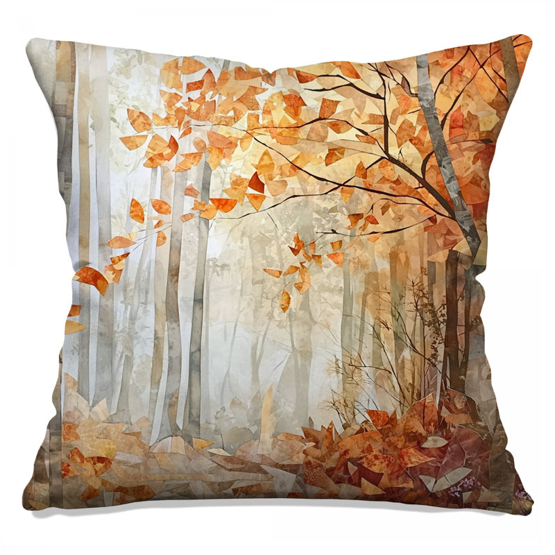 Autumn Forest Scene Double Sided Throw Pillows, 20 x 20 inches
