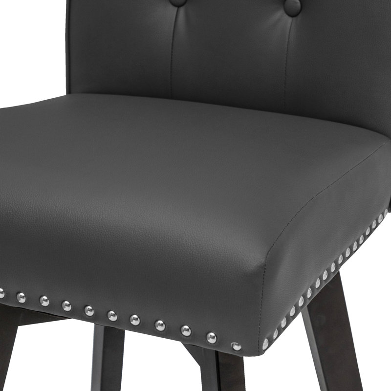 Odelin Swivel Upholstered Counter Stool, Dark Gray