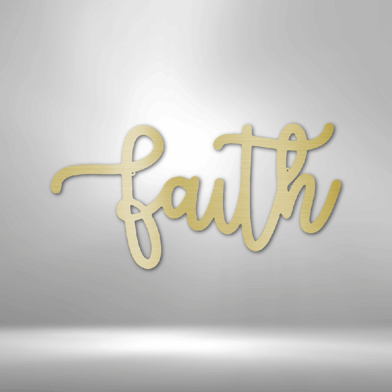 Scripture Walls Scripture Walls Faith Script Plaque en acier découpée au laser thermolaquée pour la maison et le bureau Décoration murale en métal de différentes tailles et couleurs