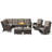 Dahlyla 8- Person Outdoor PE Wicker Sectional Seating Group with Fire Pit, Ottomans and Cushions-2088227350-2088227348