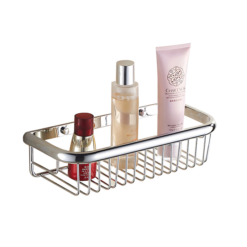 Panier de rangement mural carré antique pour salle de bain pour organisateur de douche et égouttoir à savon, Argent argent