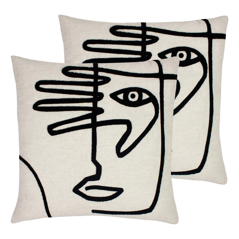 Furn Mono Face Tufted Abstract Cushion Twin Pack, Polyester
