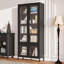 Grande armoire de rangement en métal avec 4 portes vitrées et 5 tablettes latérales