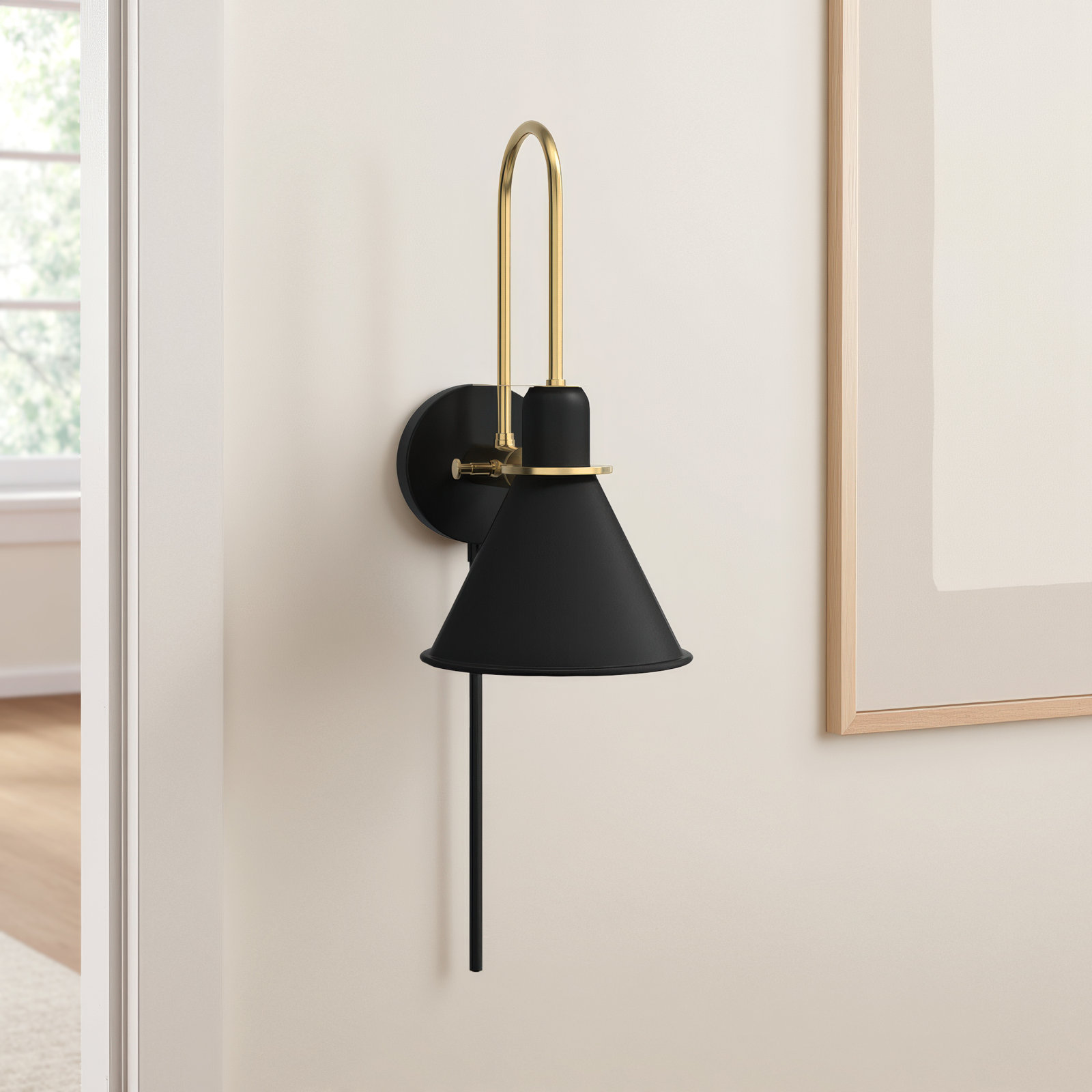 Alston Single Light Dimmable Barn Light, Matte Black