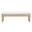 Tabouret 51,5 "en bois d'hévéa beige pour chambre à coucher et salon