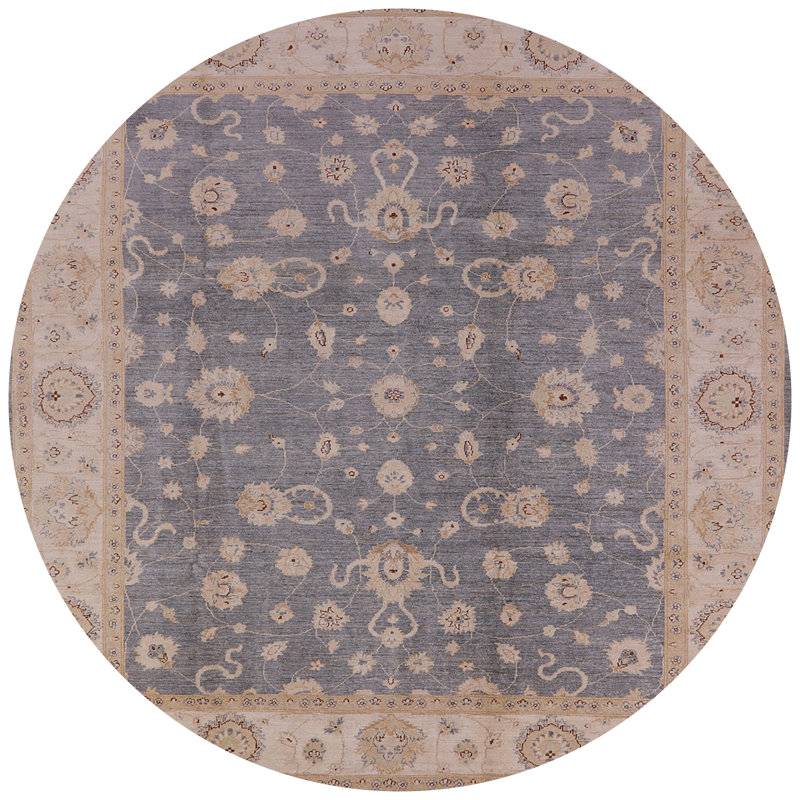 Tapis oriental bleu / brun clair Lothen, Rond 4 pi