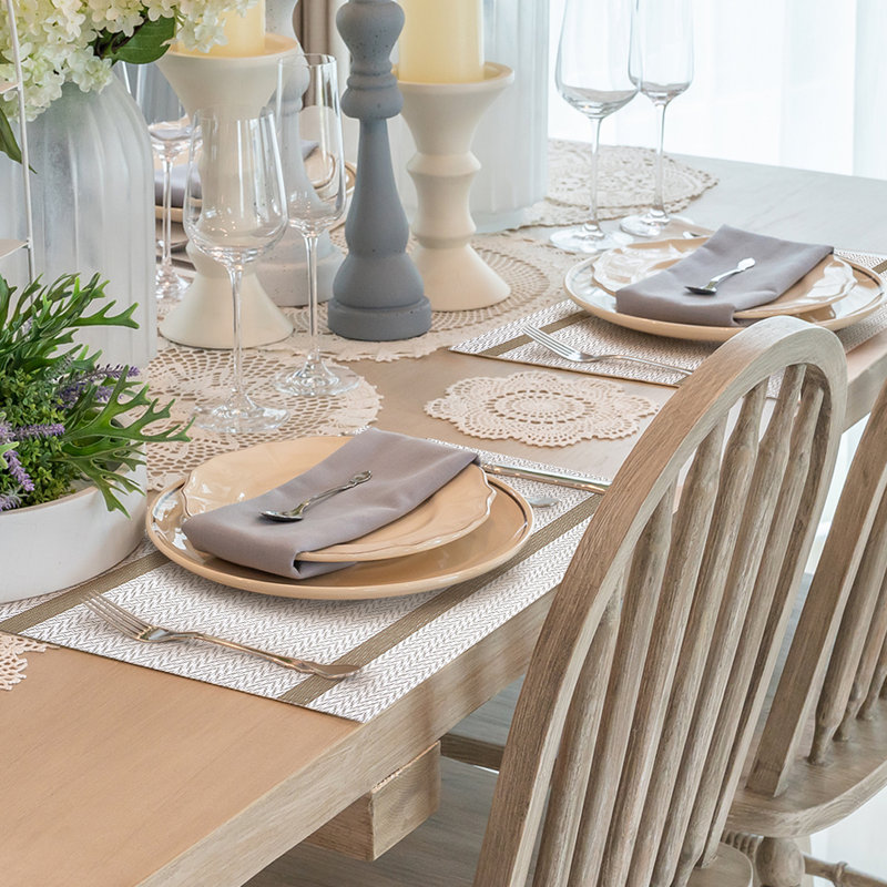 Vinyl Rectangle Placemat (Set of 6), Beige