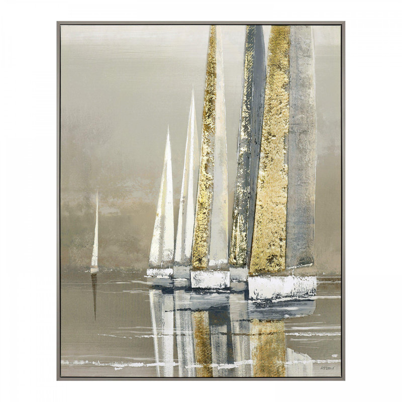 Golden Sails - Framed Canvas Wall Art
